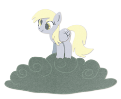Size: 695x566 | Tagged: safe, artist:himynameisnickel, imported from derpibooru, derpy hooves, pegasus, pony, cloud, cute, female, mare, raincloud, simple background, smiling, solo, standing, white background