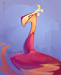 Size: 2586x3161 | Tagged: safe, artist:holivi, imported from derpibooru, philomena, phoenix, female, high res, solo