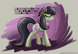 Size: 1800x1260 | Tagged: safe, artist:smockhobbes, imported from derpibooru, octavia melody, earth pony, pony, abstract background, female, headphones, mare, profile, solo