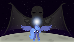 Size: 1400x800 | Tagged: safe, artist:adcoon, imported from derpibooru, princess luna, alicorn, pony, cthulhu, cthulhu mythos, female, mare, s1 luna, show accurate