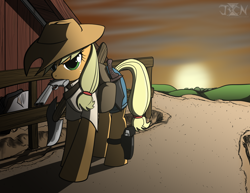 Size: 1650x1275 | Tagged: safe, artist:justsomecomputernerd, imported from derpibooru, applejack, pony, female, gun, solo