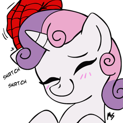 Size: 945x945 | Tagged: safe, artist:megasweet, imported from derpibooru, sweetie belle, pony, female, filly, solo, spider-man