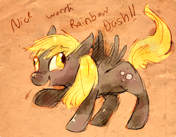 Size: 444x346 | Tagged: safe, artist:lanceleppot, imported from derpibooru, derpy hooves, pegasus, pony, female, mare, quote, solo