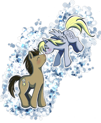 Size: 500x603 | Tagged: safe, artist:butterscotch25, imported from derpibooru, derpy hooves, doctor whooves, time turner, earth pony, pegasus, pony, abstract background, doctorderpy, duo, female, male, mare, shipping, simple background, stallion, straight, transparent background