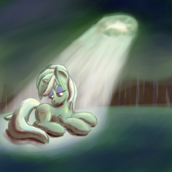 Size: 2000x2000 | Tagged: safe, artist:popprocks, imported from derpibooru, lyra heartstrings, pony, unicorn, crepuscular rays, female, high res, mare, sad, solo