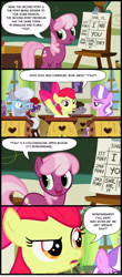 Size: 874x1984 | Tagged: safe, artist:kturtle, imported from derpibooru, apple bloom, cheerilee, diamond tiara, silver spoon, sweetie belle, truffle shuffle, twist, earth pony, pony, accent, colt, comic, funetik aksent, glasses, grammar, male, ponyville schoolhouse, y'all