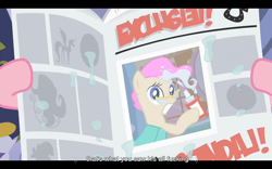 Size: 1024x640 | Tagged: safe, edit, edited screencap, imported from derpibooru, screencap, mayor mare, ponyville confidential, caption, non-dyed mayor, pink mane, vulgar, youtube caption