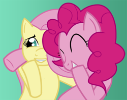 Size: 400x317 | Tagged: safe, imported from derpibooru, fluttershy, pinkie pie, female, flutterpie, laughing, laughingmares.jpg, lesbian, reaction image, shipping