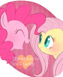 Size: 429x526 | Tagged: safe, artist:mn27, imported from derpibooru, fluttershy, pinkie pie, earth pony, pegasus, pony, blushing, female, flutterpie, heart, implied lovemaking, implied sex, lesbian, mare, shipping