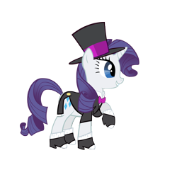Size: 5000x5000 | Tagged: safe, artist:phantombadger, imported from derpibooru, rarity, pony, unicorn, absurd resolution, clothes, female, hat, mare, simple background, solo, spats, top hat, transparent background, tuxedo