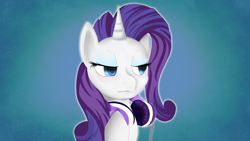 Size: 1422x800 | Tagged: safe, artist:skardan, imported from derpibooru, rarity, pony, headphones, solo