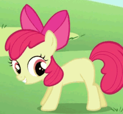 Size: 344x320 | Tagged: safe, edit, edited screencap, imported from derpibooru, screencap, apple bloom, earth pony, pony, the cutie pox, animated, cropped, female, filly, solo, wiggling