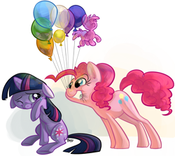 Size: 1288x1150 | Tagged: safe, artist:php27, imported from derpibooru, pinkie pie, twilight sparkle, balloon, crying