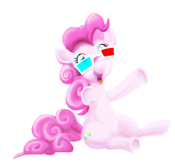 Size: 2043x1950 | Tagged: safe, artist:bluenudibranch, imported from derpibooru, pinkie pie, pony, 3d glasses, female, solo