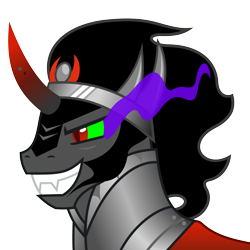 Size: 5000x5000 | Tagged: safe, artist:zutheskunk, artist:zutheskunk traces, imported from derpibooru, king sombra, pony, unicorn, the crystal empire, spoiler:s03, absurd resolution, bust, colored sclera, curved horn, fangs, horn, male, season 3 villain, simple background, solo, stallion, the crystal empire 10th anniversary, transparent background, vector, vector trace