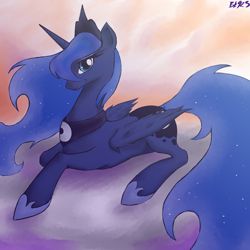 Size: 2000x2000 | Tagged: safe, artist:bloodkiaser923, imported from derpibooru, princess luna, pony, female, high res, solo