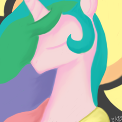 Size: 2000x2000 | Tagged: safe, artist:bloodkiaser923, imported from derpibooru, princess celestia, pony, female, high res, solo