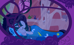 Size: 7866x4808 | Tagged: safe, artist:boneswolbach, imported from derpibooru, twilight sparkle, pony, unicorn, absurd resolution, bed, cover, cute, eyes closed, female, golden oaks library, library, mare, night, pillow, sleeping, solo, stars, twiabetes, unicorn twilight, vector, window