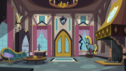 Size: 5333x3000 | Tagged: safe, artist:boneswolbach, imported from derpibooru, a canterlot wedding, season 2, .ai available, armor, background, fireplace, interior, no pony, room, shining armor's house, vector