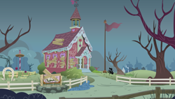 Size: 5760x3273 | Tagged: safe, artist:boneswolbach, imported from derpibooru, hearts and hooves day (episode), season 2, background, no pony, ponyville schoolhouse, school