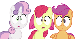 Size: 6179x3200 | Tagged: safe, artist:boneswolbach, imported from derpibooru, apple bloom, scootaloo, sweetie belle, cutie mark crusaders, simple background, transparent background, vector