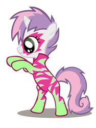 Size: 2250x3000 | Tagged: safe, artist:boneswolbach, imported from derpibooru, sweetie belle, pony, unicorn, the show stoppers, bipedal, clothes, face paint, female, filly, high res, show stopper outfits, simple background, solo, transparent background, vector