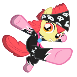 Size: 3200x3200 | Tagged: safe, artist:boneswolbach, imported from derpibooru, apple bloom, pony, the show stoppers, attack, clothes, female, filly, high res, looking at you, show stopper outfits, simple background, solo, transparent background, vector