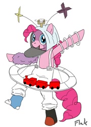 Size: 646x898 | Tagged: safe, artist:flak--k, imported from derpibooru, pinkie pie, pony, bipedal, clothes, crossover, ed edd n eddy, fad freaky, it's way ed, simple background, white background