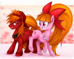 Size: 900x711 | Tagged: safe, artist:mn27, imported from derpibooru, earth pony, blossom (powerpuff girls), brick, brick (powerpuff girls), crossover, duo, female, hyper blossom, male, ponified, powerpuff girls z, the powerpuff girls, the rowdyruff boys