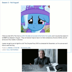 Size: 797x800 | Tagged: safe, imported from derpibooru, trixie, equestria daily, season 3, spoiler:s03, animated, female, table flip, text