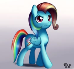 Size: 1000x936 | Tagged: safe, artist:solar-slash, imported from derpibooru, rainbow dash, pegasus, pony, alternate hairstyle, fabulous, female, frown, hilarious in hindsight, rainbow dash is not amused, rainbow fash, rarity hair, solo, unamused