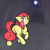 Size: 1000x1000 | Tagged: artist needed, source needed, safe, imported from derpibooru, apple bloom, pony, female, forest, moon, obsidian, solo