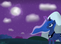 Size: 3504x2552 | Tagged: safe, artist:mikoruthehedgehog, imported from derpibooru, princess luna, alicorn, pony, female, high res, magic, mare, moon, solo