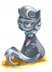 Size: 1300x1800 | Tagged: safe, artist:katiramoon, imported from derpibooru, silver spoon, earth pony, pony, female, filly, foal, glasses, simple background, solo, white background