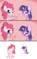 Size: 750x1170 | Tagged: safe, artist:solar-slash, imported from derpibooru, pinkie pie, twilight sparkle, chibi, comic, fire