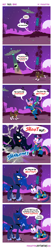 Size: 800x3787 | Tagged: safe, artist:pixelkitties, imported from derpibooru, princess luna, twilight sparkle, winona, brahmin, cow, dog, comic, fallout, fallout 3, flying saucer, implied death, night, radio tower, singing, ufo