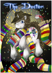 Size: 1020x1424 | Tagged: safe, artist:kiko, imported from derpibooru, candy, clothes, doctor who, fourth doctor, hat, ponified, scarf