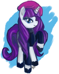 Size: 376x472 | Tagged: safe, artist:aellos, imported from derpibooru, rarity, pony, unicorn, beatnik rarity, beret, clothes, female, hat, mare, simple background, solo, sweater, transparent background