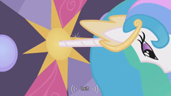 Size: 634x358 | Tagged: safe, edit, edited screencap, imported from derpibooru, screencap, princess celestia, pony, the return of harmony, caption, female, horn, mare, solo, text, youtube caption