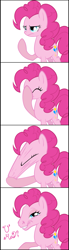 Size: 1079x3937 | Tagged: safe, artist:sakuyamon, imported from derpibooru, pinkie pie, earth pony, pony, comic, facepull, female, hilarious in hindsight, hoers, mare, simple background, solo, trollface, u mad, wat, white background