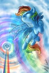 Size: 800x1200 | Tagged: safe, artist:atryl, imported from derpibooru, rainbow dash, pony, female, solo, sonic rainboom