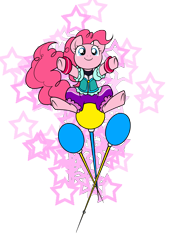 Size: 1981x2933 | Tagged: safe, artist:sakuyamon, imported from derpibooru, lancer, pinkie pie, pony, balloon, clothes, cosplay, costume, crossover, cute, diapinkes, disney, kingdom hearts, sitting, stars