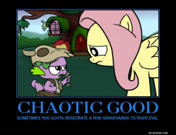 Size: 750x574 | Tagged: safe, imported from derpibooru, fluttershy, spike, rainbow dash presents, demotivational poster, haunting nightmare, meme