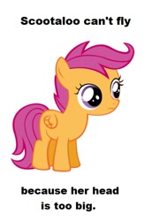 Size: 522x760 | Tagged: safe, imported from derpibooru, scootaloo, headcanon, scootaloo can't fly, text