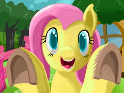 Size: 640x480 | Tagged: safe, artist:osakaoji, imported from derpibooru, fluttershy, pony, female, solo, underhoof, unshorn fetlocks