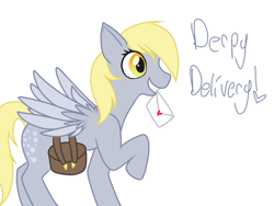 Size: 1024x768 | Tagged: safe, artist:casocat, imported from derpibooru, derpy hooves, pegasus, pony, female, mail, mare, solo