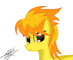 Size: 1272x1050 | Tagged: dead source, safe, artist:sierraex, imported from derpibooru, spitfire, pegasus, pony, alternate hairstyle, female, mare, simple background, solo, white background