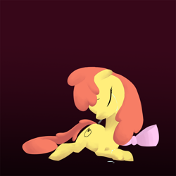 Size: 1000x1000 | Tagged: safe, artist:nowler, imported from derpibooru, apple bloom, blank flank, crying, sad