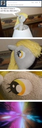 Size: 640x1920 | Tagged: safe, artist:eratosofcyrene, imported from derpibooru, derpy hooves, pegasus, pony, askplushderpy, female, irl, mare, photo, plushie