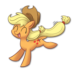 Size: 1018x946 | Tagged: safe, artist:ufocookiez, imported from derpibooru, applejack, pony, eyes closed, female, happy, simple background, solo, transparent background